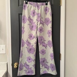 Forever 21 Lavender Floral sweat Pants